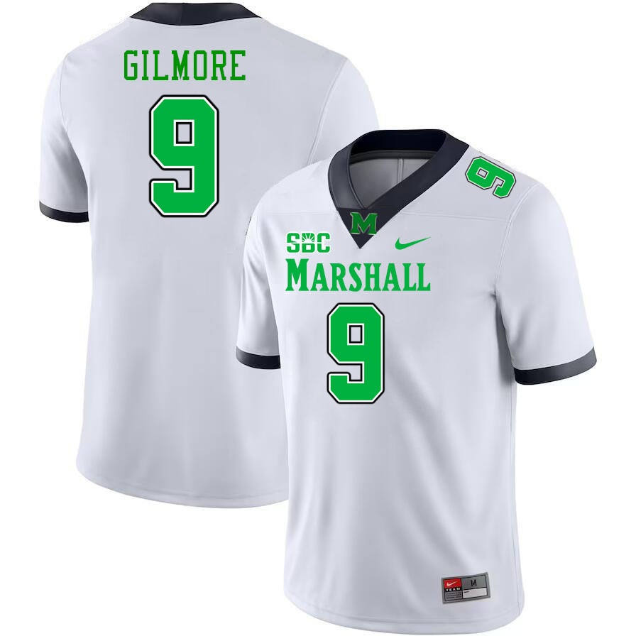 Marshall Thundering Herd #9 Javae Gilmore College Football Jerseys,Uniforms-White